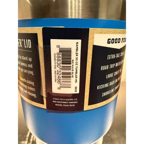 NWT YETI Rambler 30 oz Tumbler with MagSlider Lid – Big Wave Blue - Picture 4 of 6